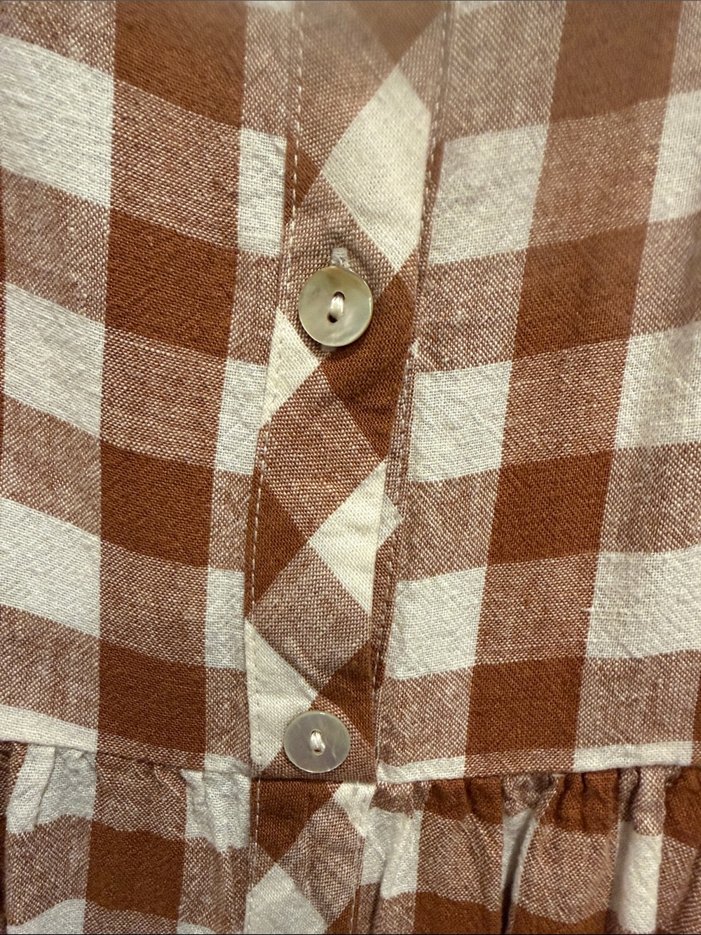 a new day brown and White Gingham Button-Front Maxi Dress - Picture 4 of 7